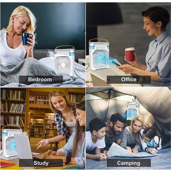 Shoption™ Portable Mini Air cooler Rechargeable, 3 Speeds, USB Compatibility (Mini AC) Fan