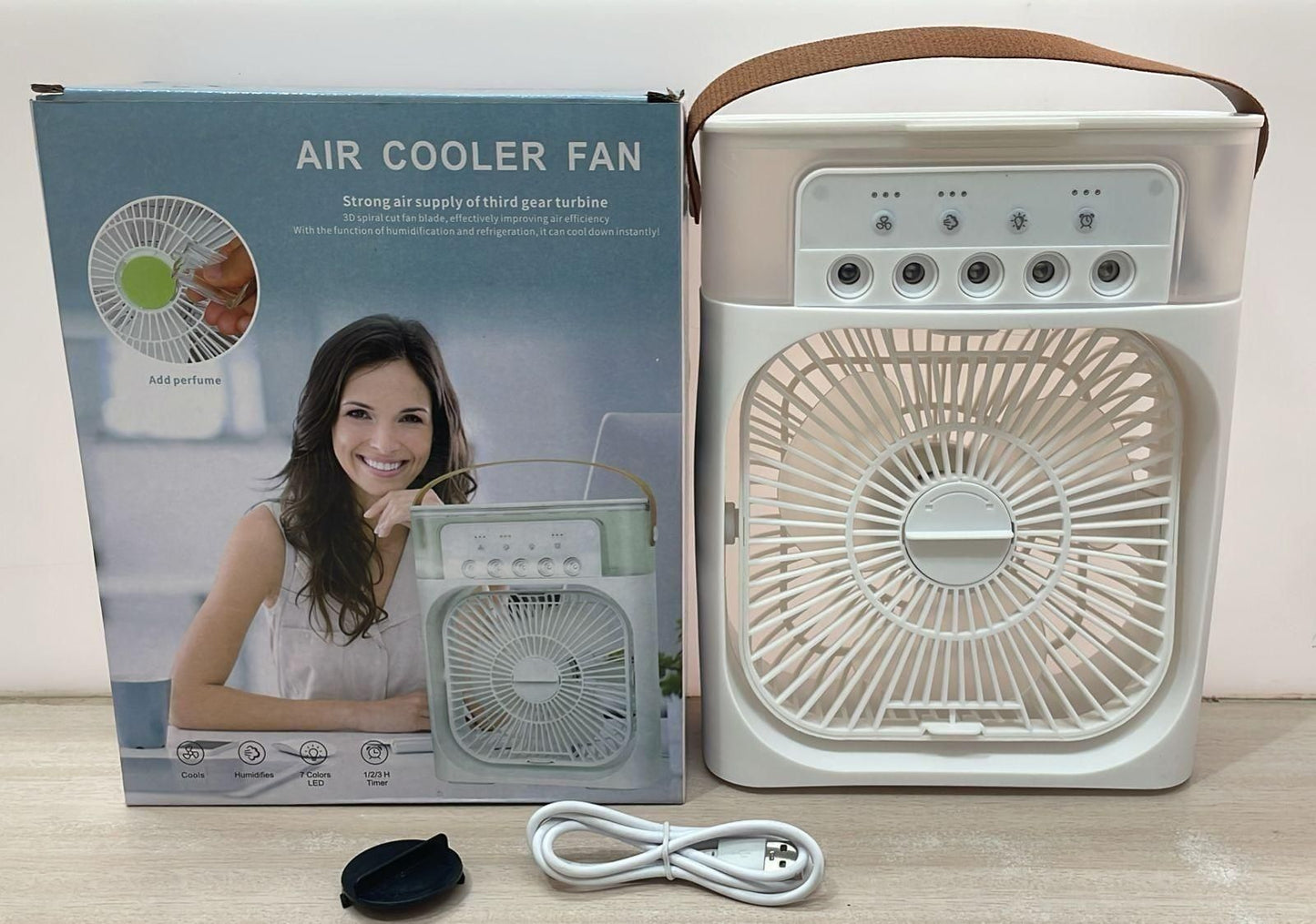 Shoption™ Portable Mini Air cooler Rechargeable, 3 Speeds, USB Compatibility (Mini AC) Fan